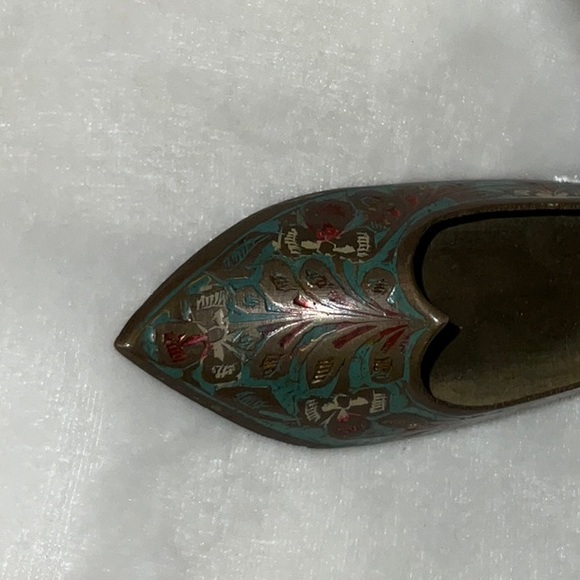 India Brass Shoe Ashtray Incense Holder Vintage Tobacciana - Picture 12 of 13